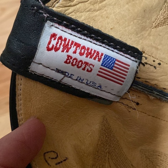 Cowtown Boots Cowboy Western Rodeo Round Toe Black Leather Made in USA 9.5 D - Picture 8 of 9